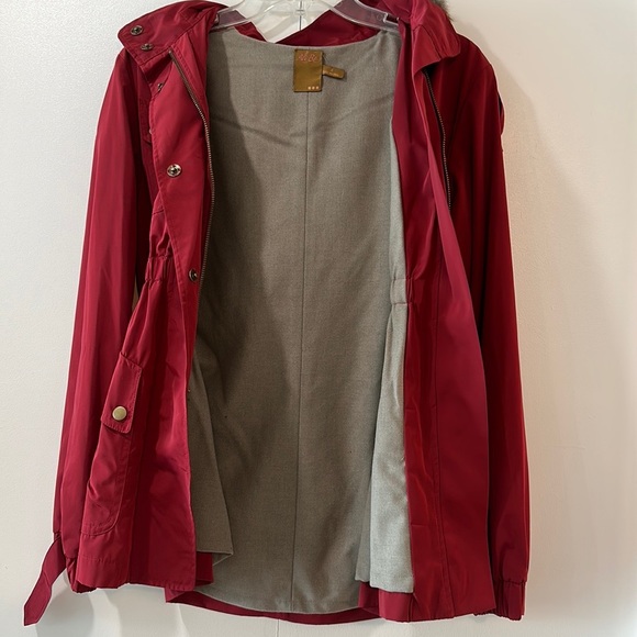 Ali Ro Red Parka Fur Hooded Jacket - Picture 5 of 9